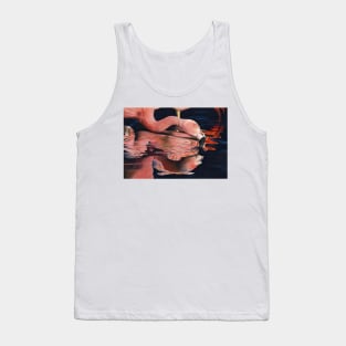 Midnight at the Oasis flamingo painting Tank Top